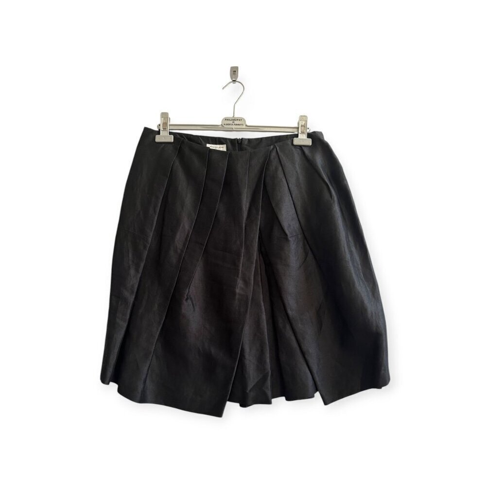 Dries Van Noten Black Faux Wrap A line Skirt, Size 40EU